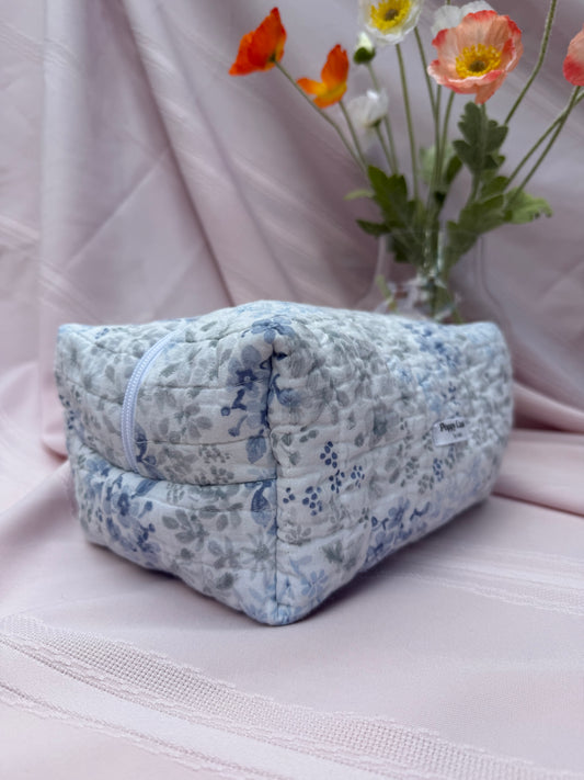 Blue Meadow Quilted Boxy Bag- Vertical