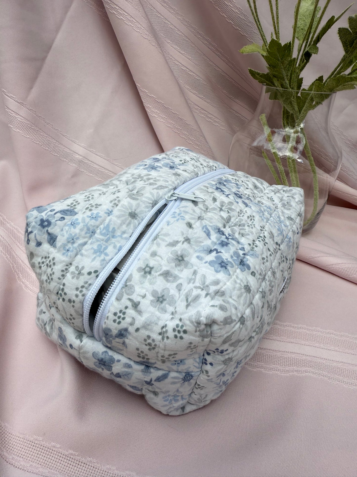 Blue Meadow Quilted Boxy Bag- Horizontal