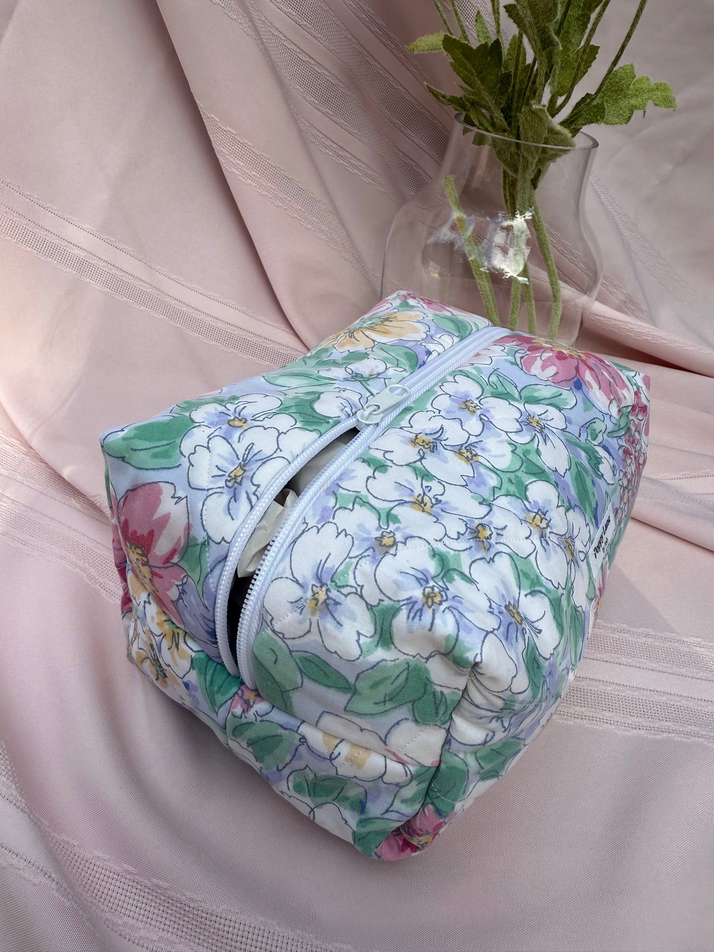 Pastel Floral Quilted Boxy Bag