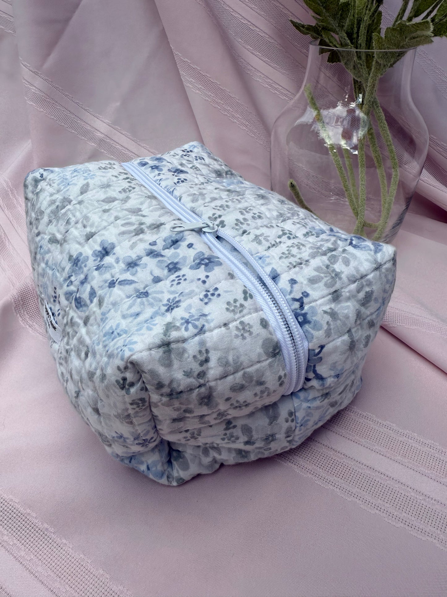 Blue Meadow Quilted Boxy Bag- Vertical