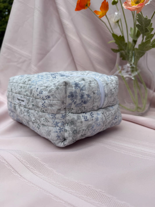 Blue Meadow Quilted Boxy Bag- Horizontal