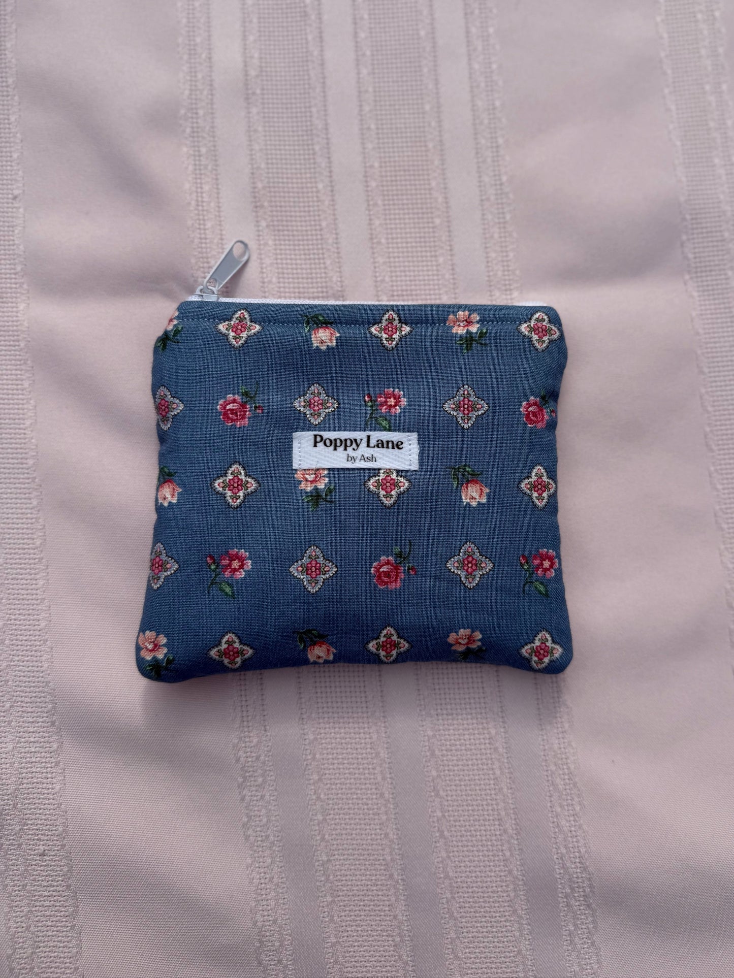 Blue Vintage Floral Pouch