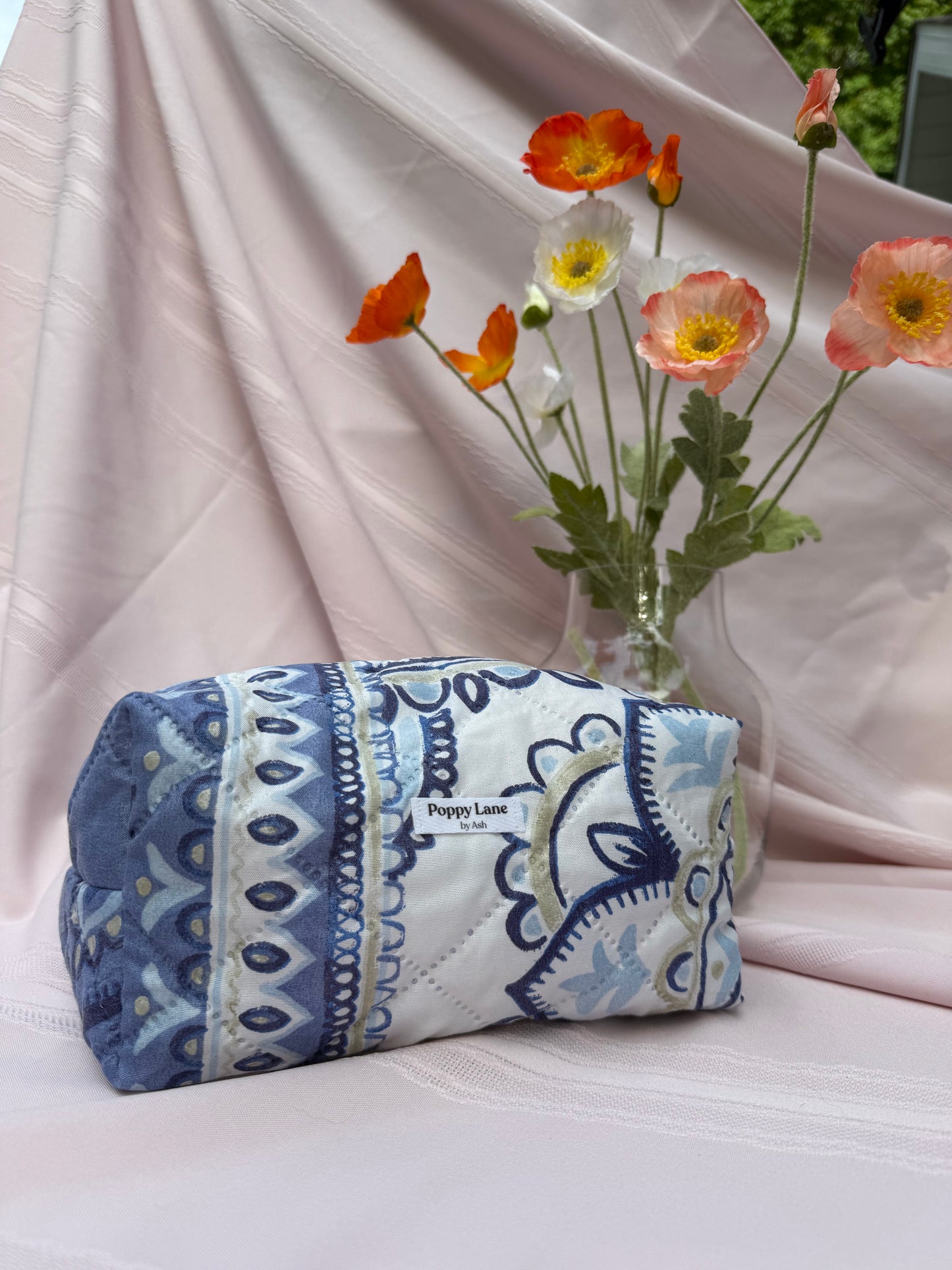 Blue Boho Quilted Boxy Bag