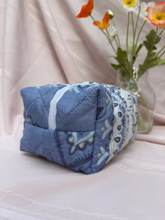 Blue Boho Quilted Boxy Bag