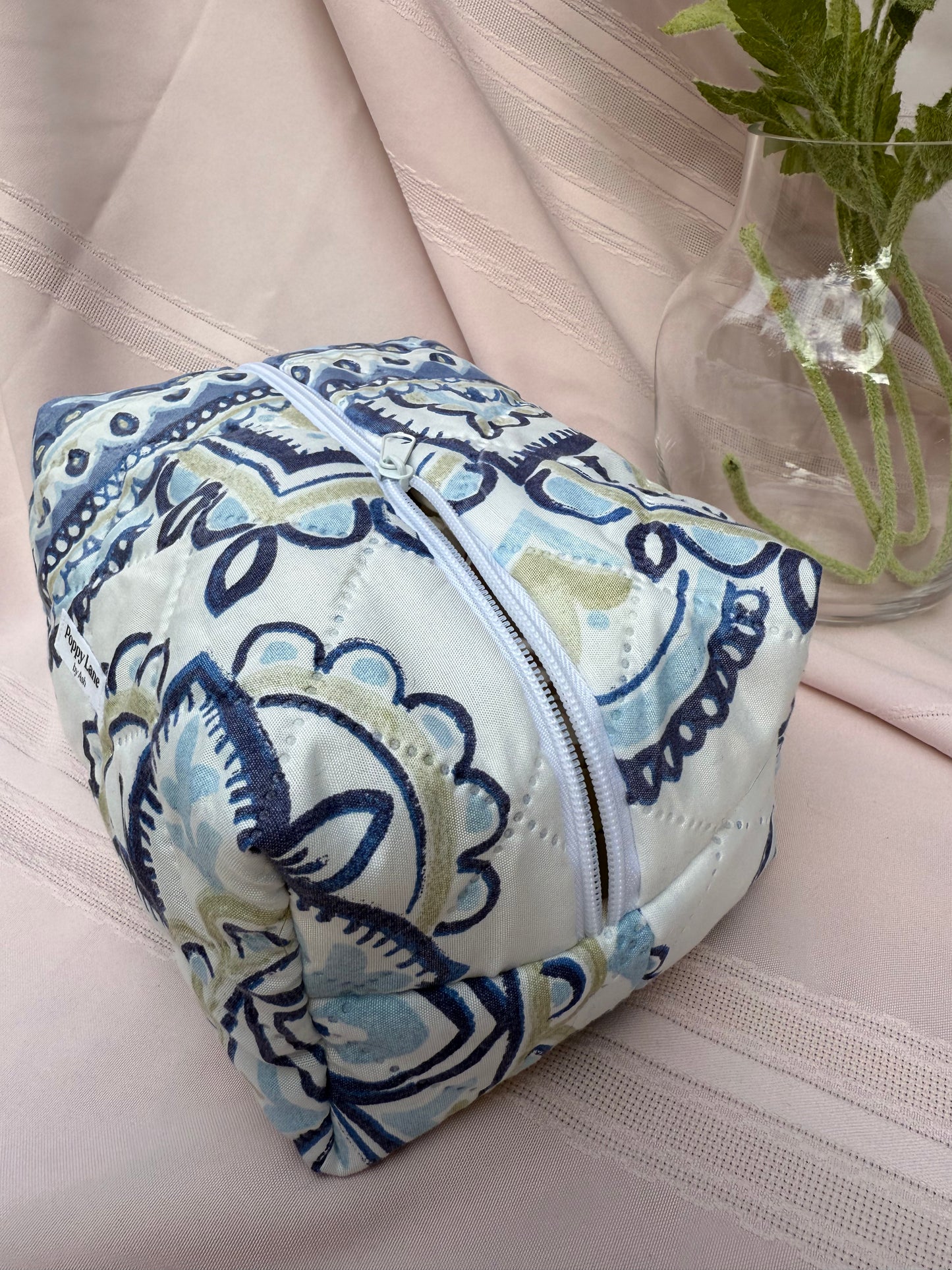 Blue Boho Quilted Boxy Bag