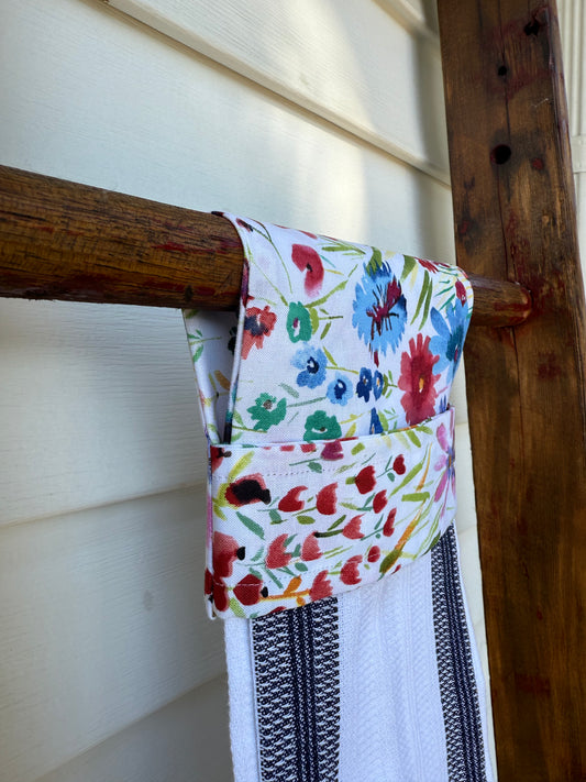 Farmhouse Floral- Handmade Hanging Towel Bar