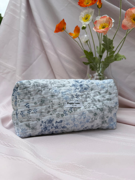 Blue Meadow Quilted Boxy Bag- Vertical
