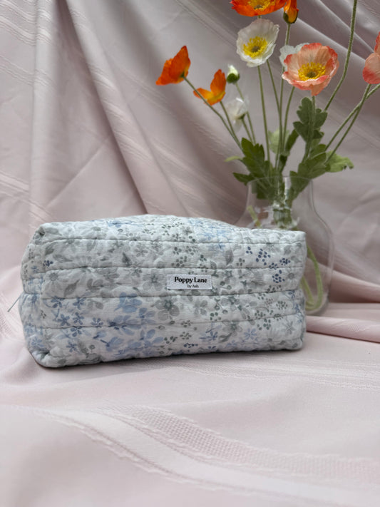 Blue Meadow Quilted Boxy Bag- Horizontal