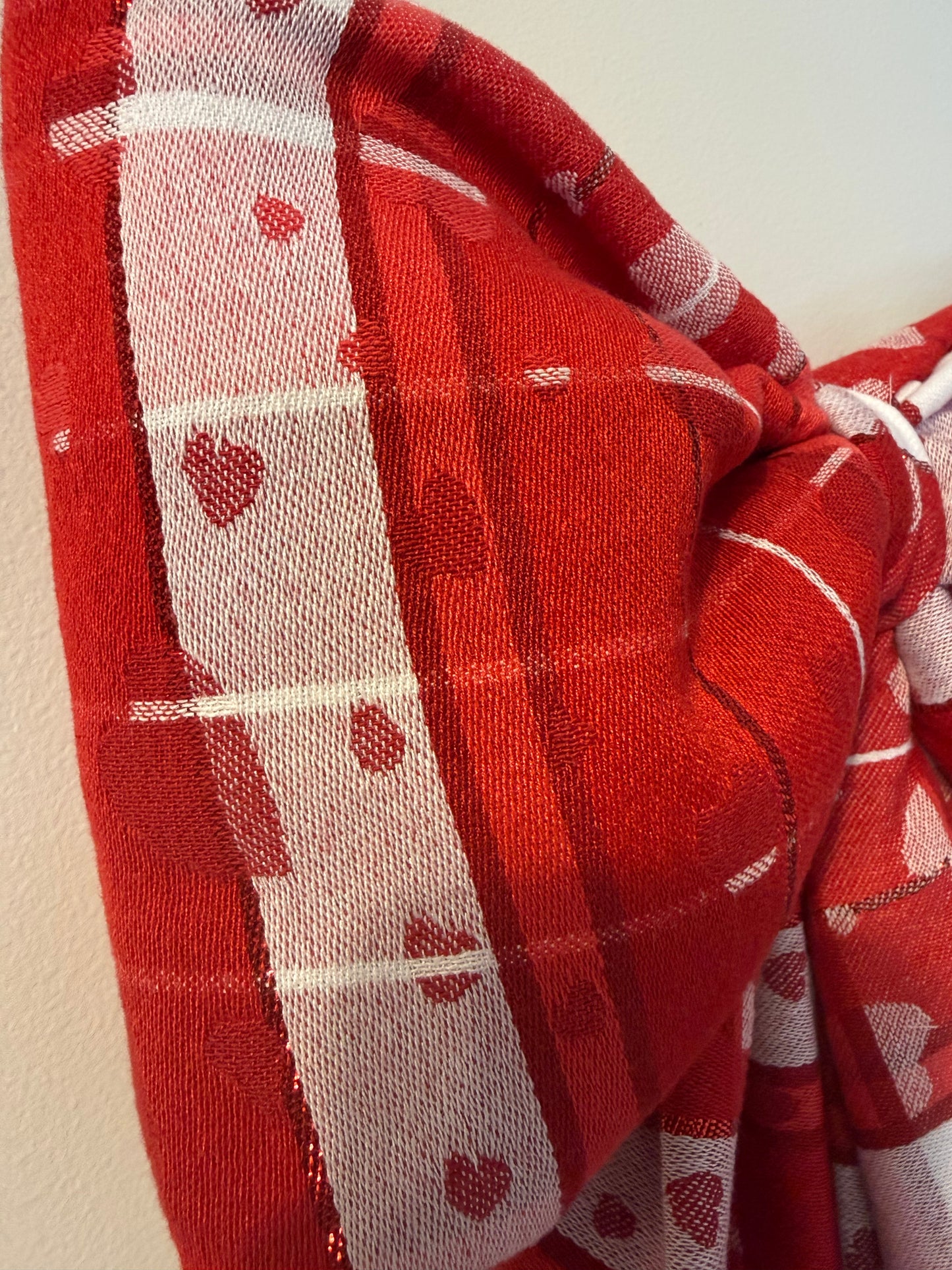 Rustic Plaid Hearts Bow