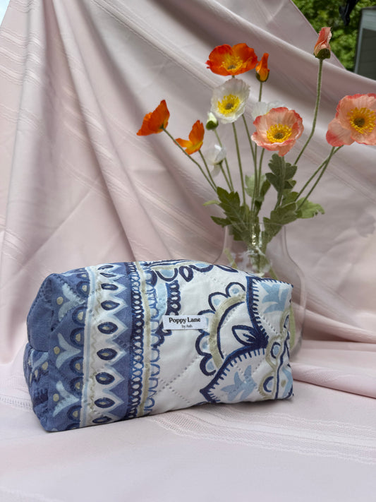 Blue Boho Quilted Boxy Bag
