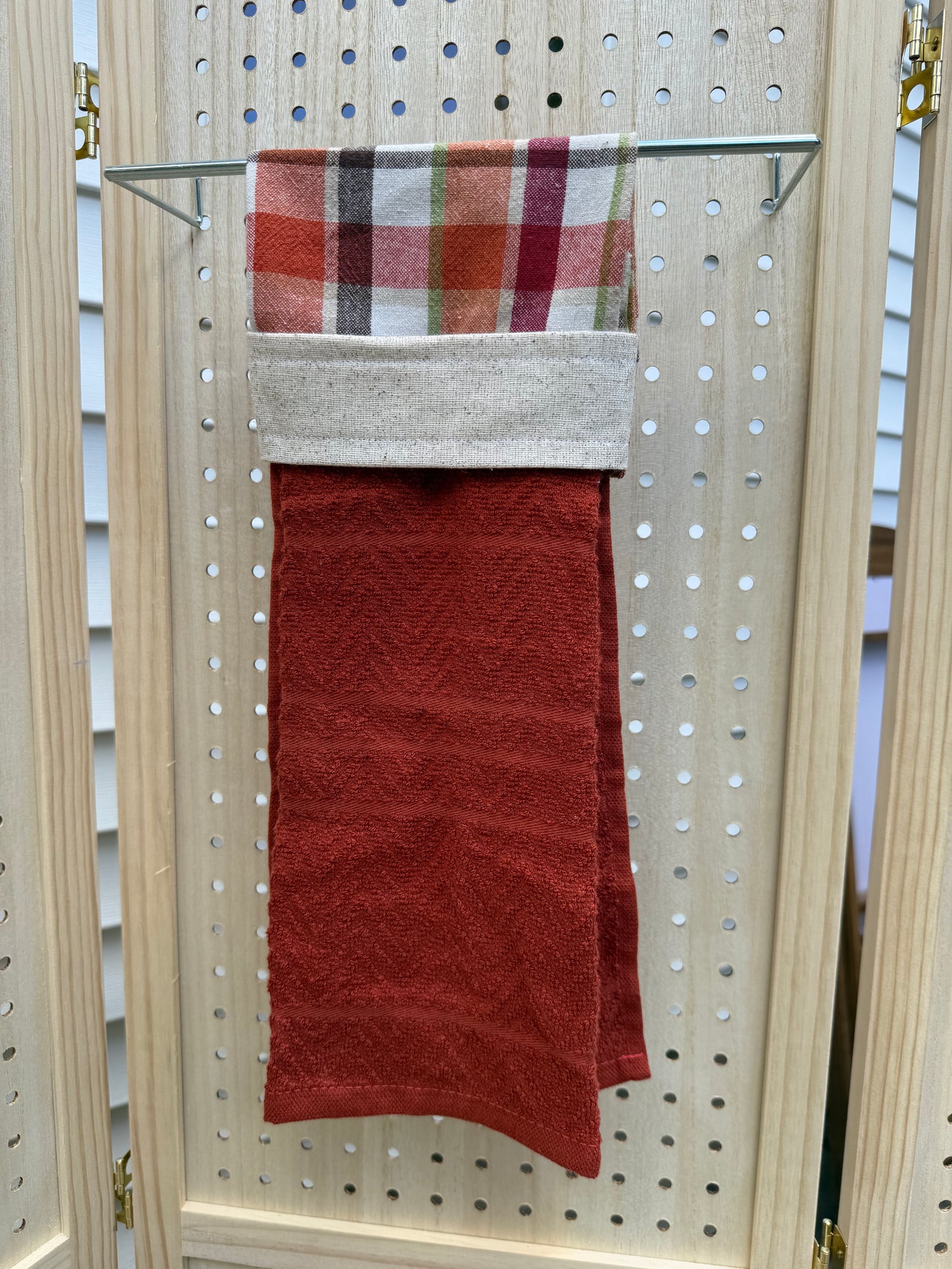 Autumn Plaid Hanging Towel